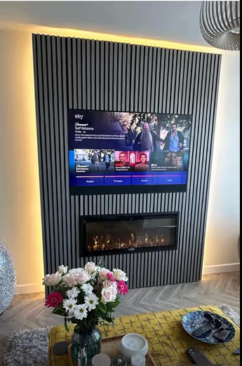 Create a Stunning Media Wall with Electric Fireplace