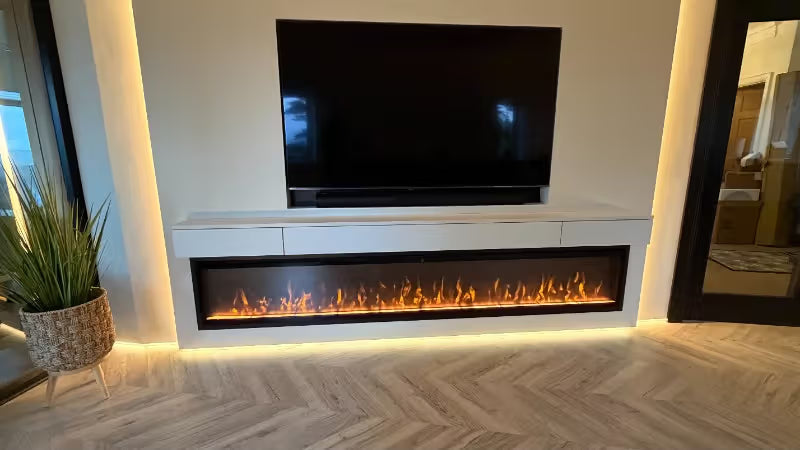 Building a media wall with fireplace