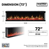 3D Wärme Firebox Panoramic 72