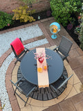 Blue bioethanol fireplace for modern living room spaces in garden